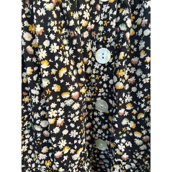 Rails Women's Black Violet Tiered Button Front Maxi Dress Size Medium A Line - Picture 3 of 6